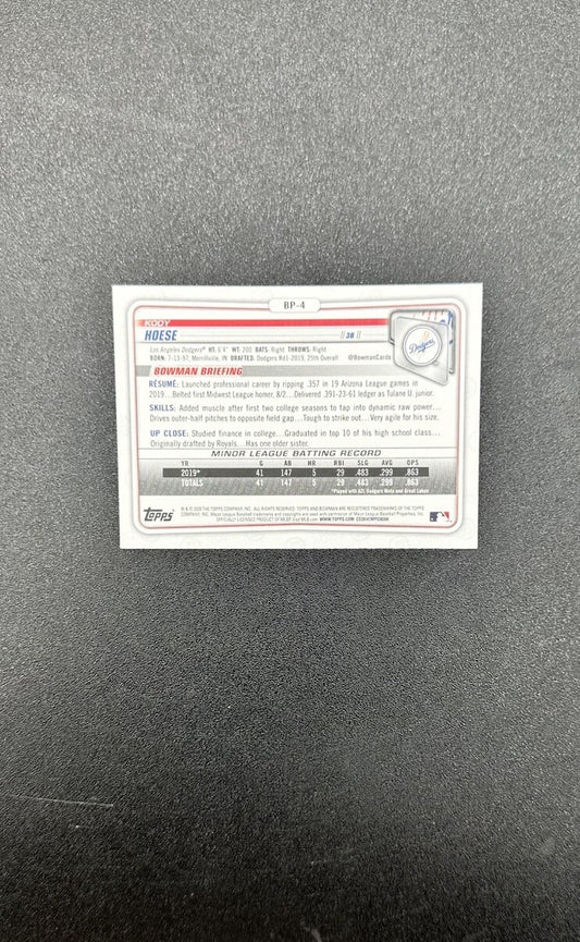 Kody Hoese - Los Angeles Dodgers Topps Baseball Cards 2020 In Good Cond 4180