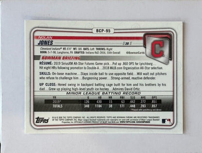 Nolan Jones 2020 Bowman Chrome & Prospects Topps Baseball Card 4180