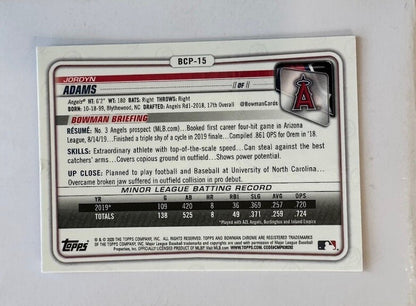 Jordyn Adams 2020 Bowman Chrome & Prospects Topps Baseball Card 4180
