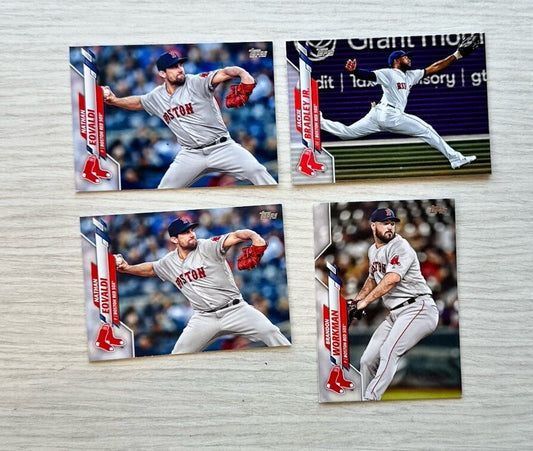 4 X Boston Red Sox Topps Baseball Cards 2020 Collection In Good Cond 4177