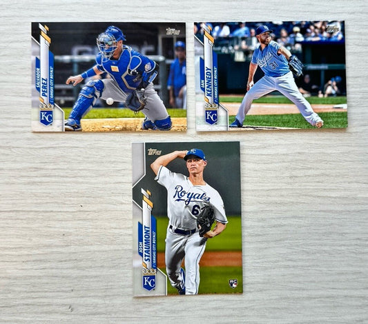 3 X Kansas City Royals Topps Baseball Cards 2020 Collection In Good Cond 4177