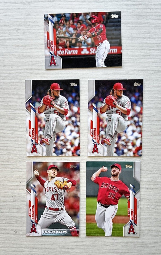 5 X Angels Topps Baseball Cards 2020 Collection In Good Cond 4177