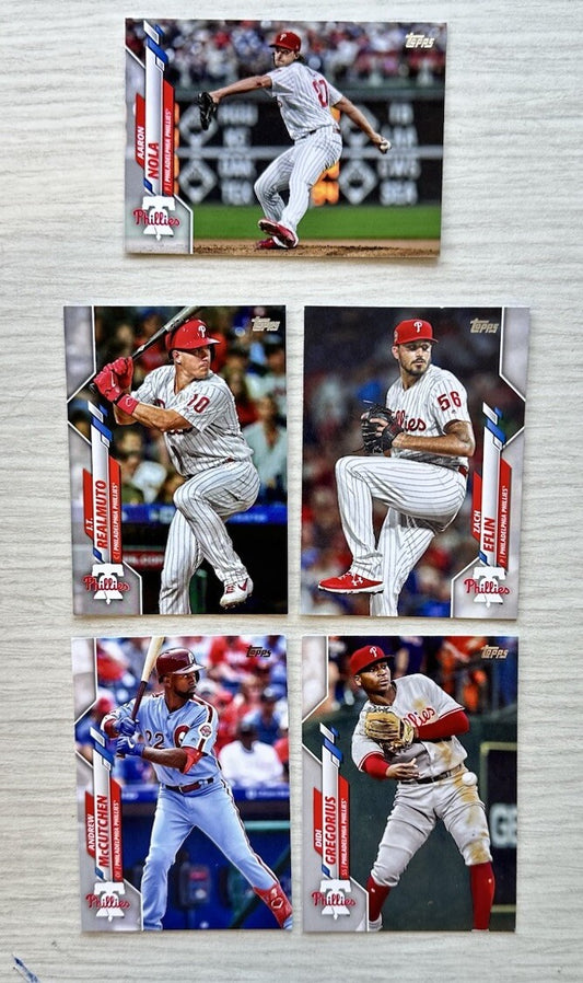 5 X Philadelphia Phillies Topps Baseball Cards 2020 Collection In Good Cond 4177
