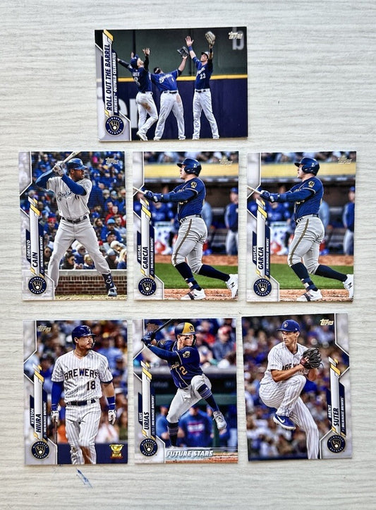 7 X Milwaukee Brewers Topps Baseball Cards 2020 Collection In Good Cond 4177