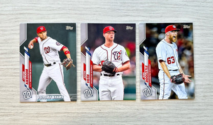 3 X Washington Nationals Topps Baseball Cards 2020 Collection In Good Cond 4177