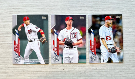 3 X Washington Nationals Topps Baseball Cards 2020 Collection In Good Cond 4177