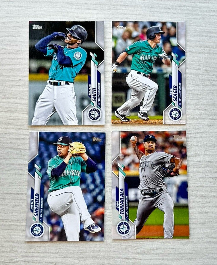 4 X Seattle Mariners Topps Baseball Cards 2020 Collection In Good Cond 4177