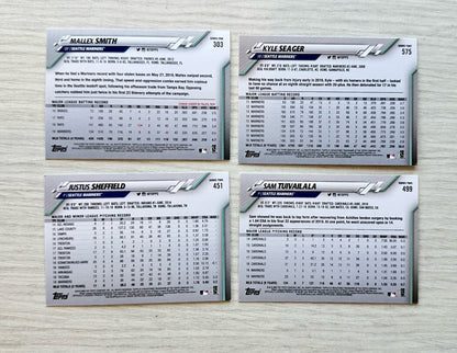 4 X Seattle Mariners Topps Baseball Cards 2020 Collection In Good Cond 4177