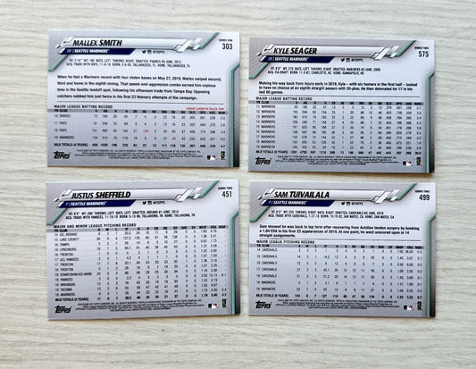 4 X Seattle Mariners Topps Baseball Cards 2020 Collection In Good Cond 4177