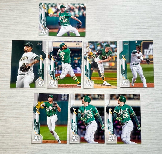 8 X Oakland Athletics Topps Baseball Cards 2020 Collection In Good Cond 4177