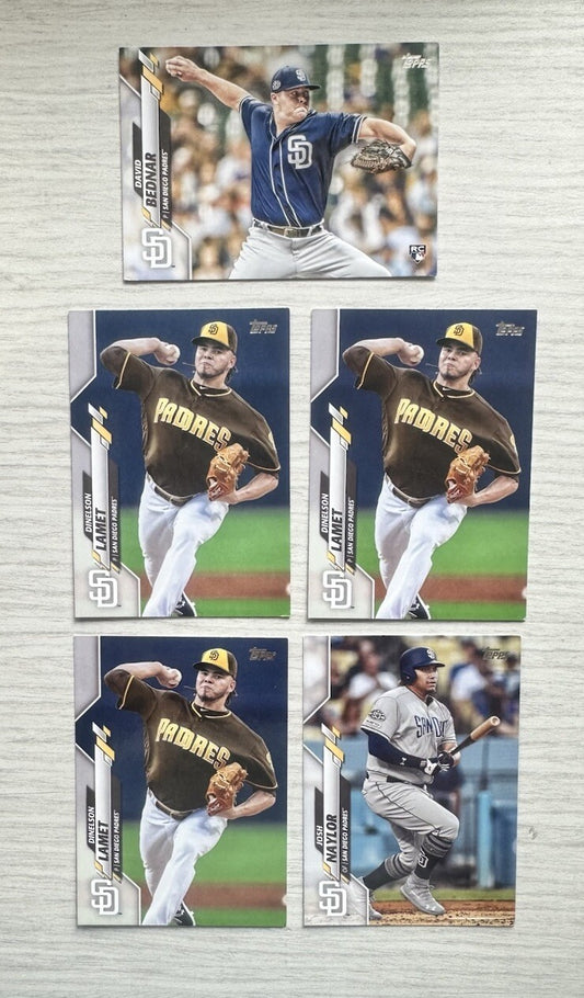 5 X San Diego Padres Topps Baseball Cards 2020 Collection In Good Cond 4177