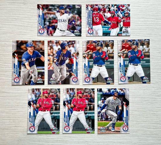 9 X Texas Rangers Topps Baseball Cards 2020 Collection In Good Cond 4177