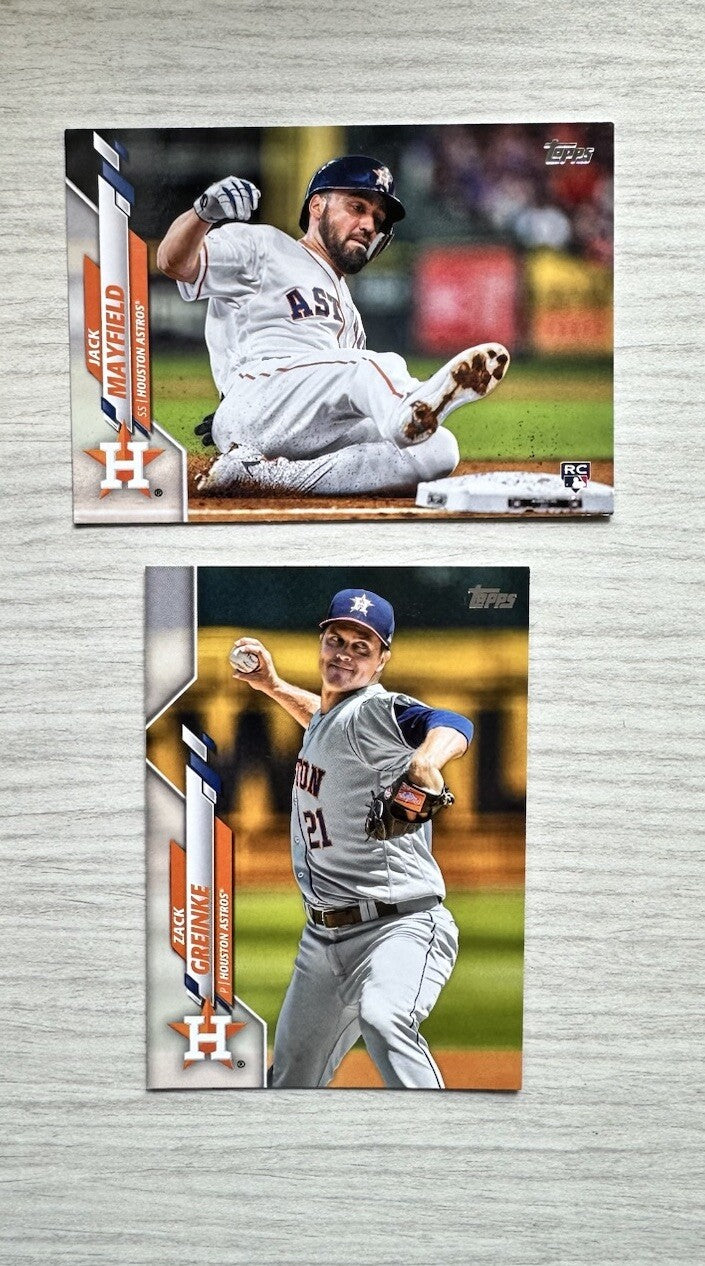 2 X Houston Astros Topps Baseball Cards 2020 Collection In Good Condition 4177