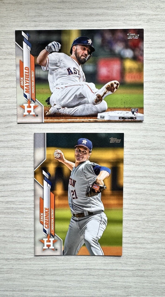 2 X Houston Astros Topps Baseball Cards 2020 Collection In Good Condition 4177
