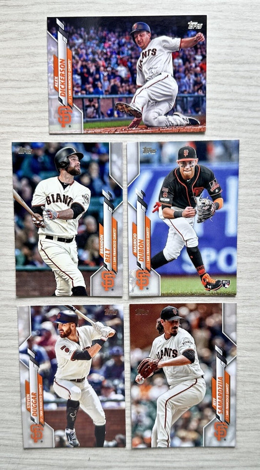 5 X San Francisco Giants Topps Baseball Cards 2020 Collection In Good Cond 4177