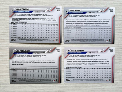 4 X Los Angeles Dodgers Topps Baseball Cards 2020 Collection In Good Cond 4177
