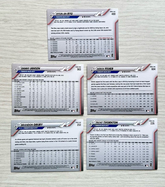 5 X Toronto Blue Jays Topps Baseball Cards 2020 Collection In Good Cond 4177