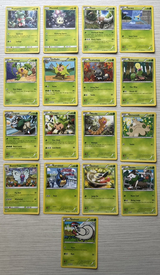 17 X Pokemon Grass Trading Cards Collection Random Years & Series Good Cond 5088