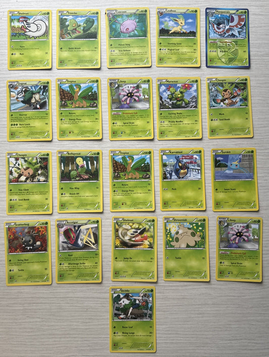 21 X Pokemon Grass Trading Cards Collection Random Years & Series Good Cond 5088