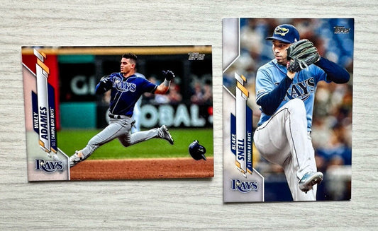 2 X Tampa Bay Rays Topps Baseball Cards 2020 Collection In Good Condition 4177