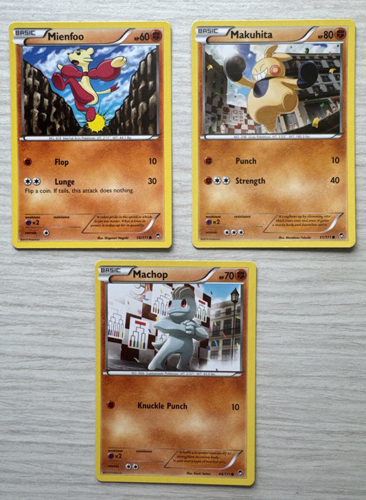 3 X Pokemon Fighting Trading Cards Collection Random Years & Series GC 5089