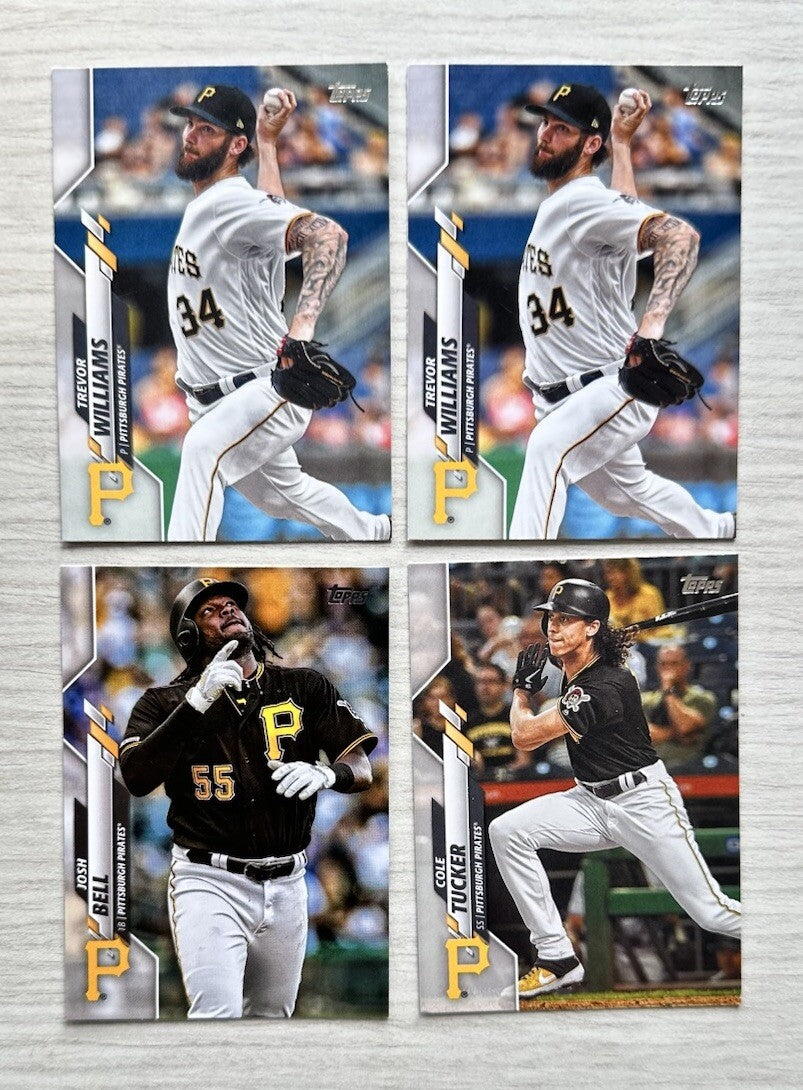 4 X Pittsburgh Pirates Topps Baseball Cards 2020 Collection In Good Cond 4177