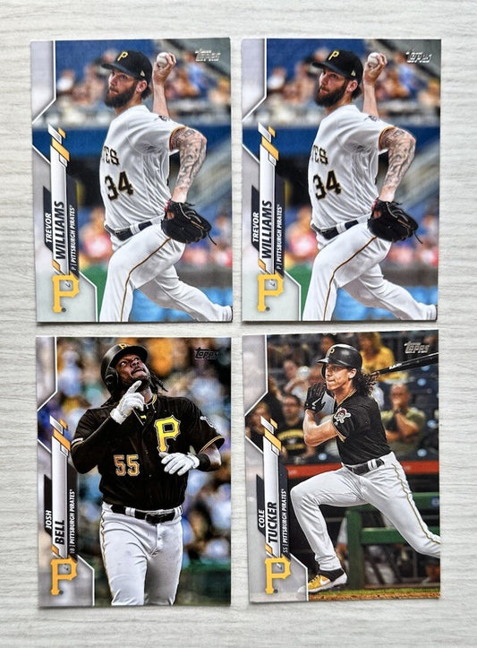 4 X Pittsburgh Pirates Topps Baseball Cards 2020 Collection In Good Cond 4177
