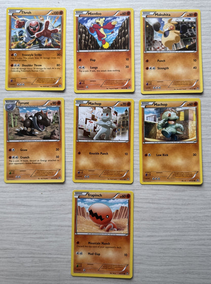 7 X Pokemon Fighting Trading Cards Collection Random Years & Series GC 5089