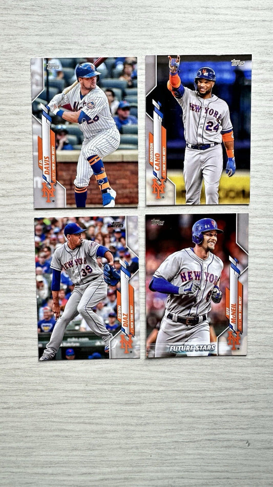 4 X New York Mets Topps Baseball Cards 2020 Collection In Good Cond 4177