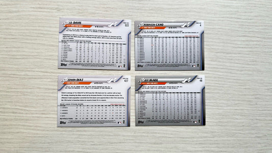 4 X New York Mets Topps Baseball Cards 2020 Collection In Good Cond 4177