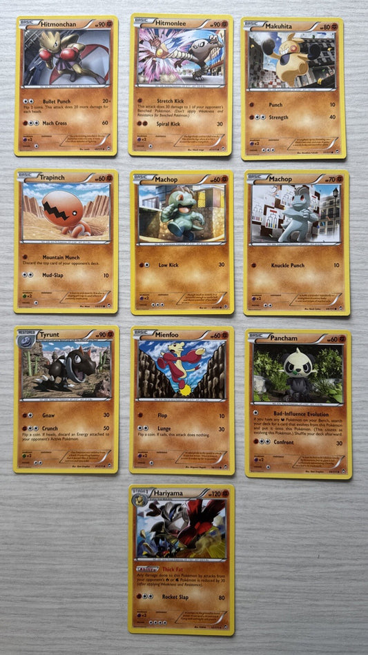 10 X Pokemon Fighting Trading Cards Collection Random Years & Series GC 5089