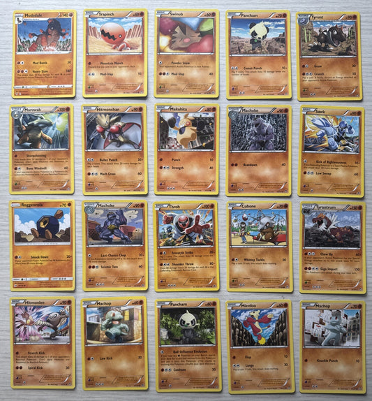 20 X Pokemon Fighting Trading Cards Collection Random Years & Series GC 5089