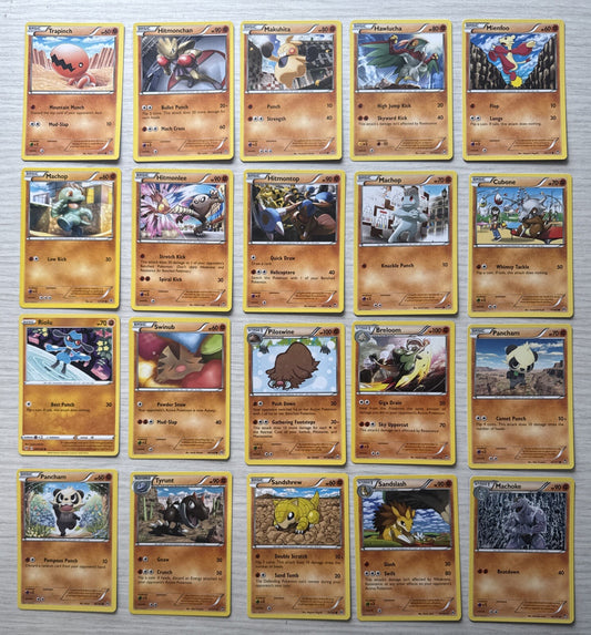 20 X Pokemon Fighting Trading Cards Collection Random Years & Series GC 5089