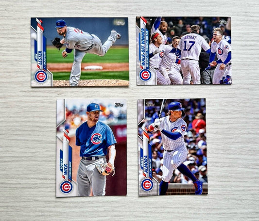 4 X Chicago Cubs Topps Baseball Cards 2020 Collection In Good Cond 4177