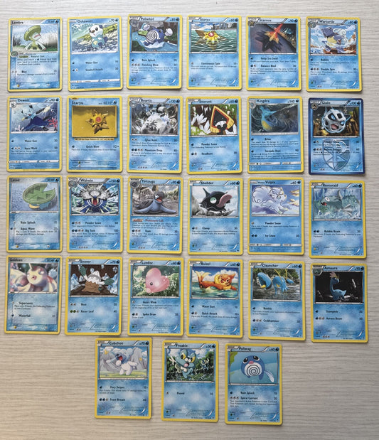 27 X Pokemon Water Cards Collection Random Years & Series 5090