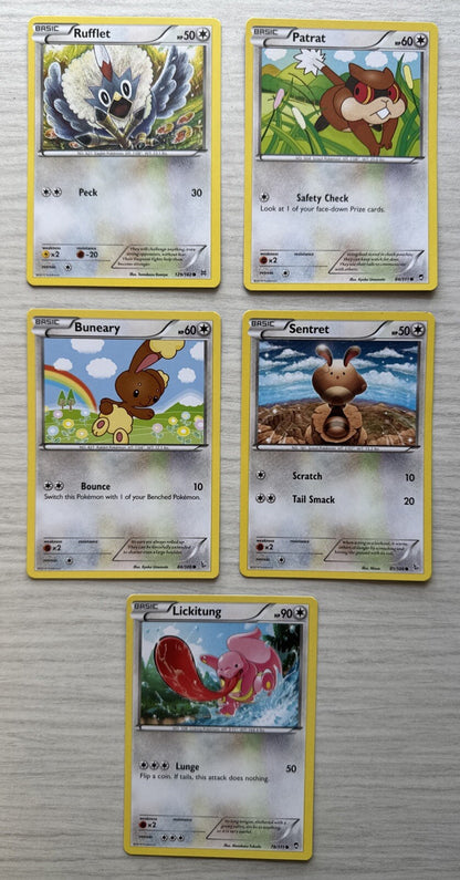 5 X Pokemon Normal Trading Cards Collection Random Years & Series 5085