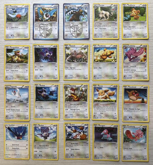 20 X Pokemon Normal Trading Cards Collection Random Years & Series 5085