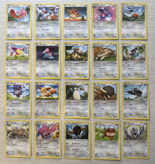 20 X Pokemon Normal Trading Cards Collection Random Years & Series 5085