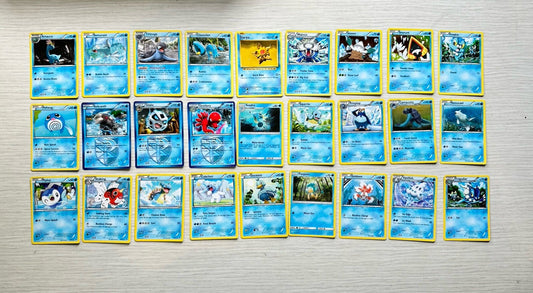 27 X Pokemon Water Cards Collection Random Years & Series 5090