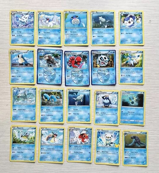 20 X Pokemon Water Cards Collection Random Years & Series 5090