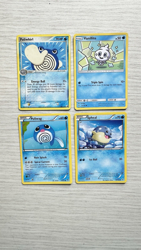 4 X Pokemon Water Cards Collection Random Years & Series 5090