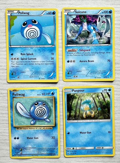 4 X Pokemon Water Cards Collection Random Years & Series 5090