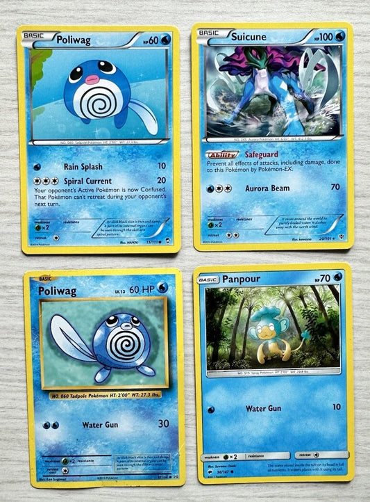 4 X Pokemon Water Cards Collection Random Years & Series 5090