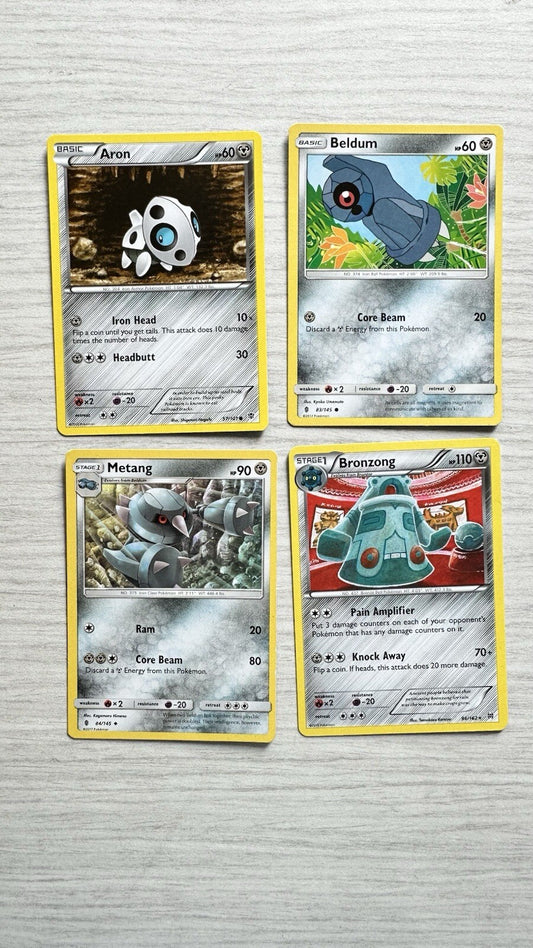 4 X Pokemon Steel Cards Collection Random Years & Series 5006
