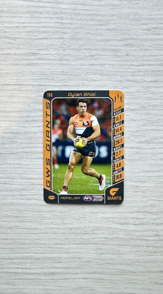 Dylan Shiel - GWS Giants AFL Football Team 2016 Trading Card In GC 6387