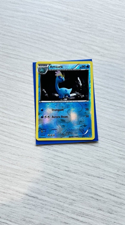 Amaura Pokemon Reverse Holo Water Card Year 2014 (5243)