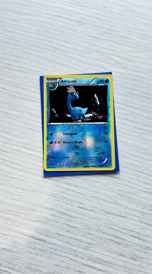Amaura Pokemon Reverse Holo Water Card Year 2014 (5243)