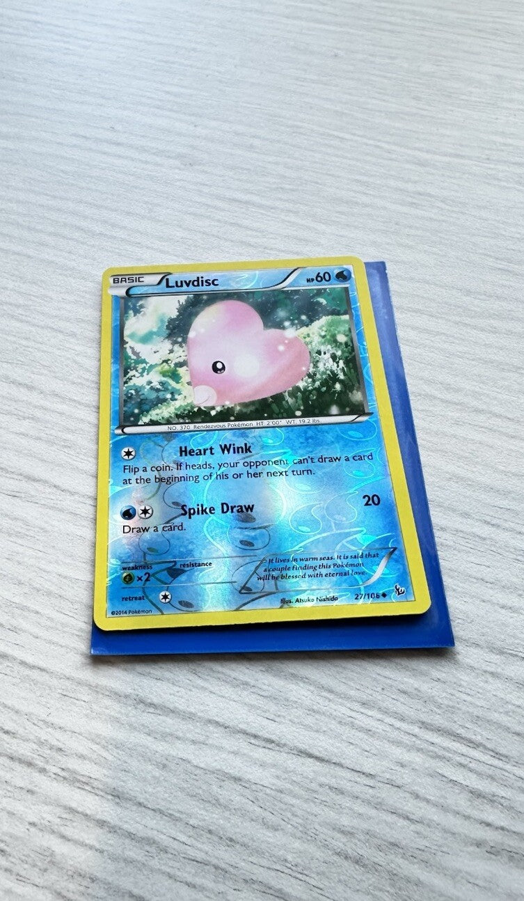 Luvdisc Pokemon Reverse Holo Water Card Year 2014 (5243)