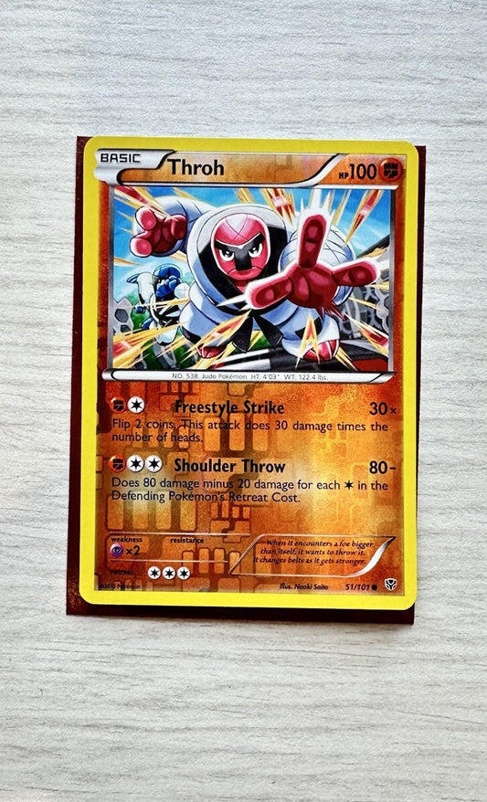 Throh Pokemon Reverse Holo Fighting Card Year 2013 (6385)