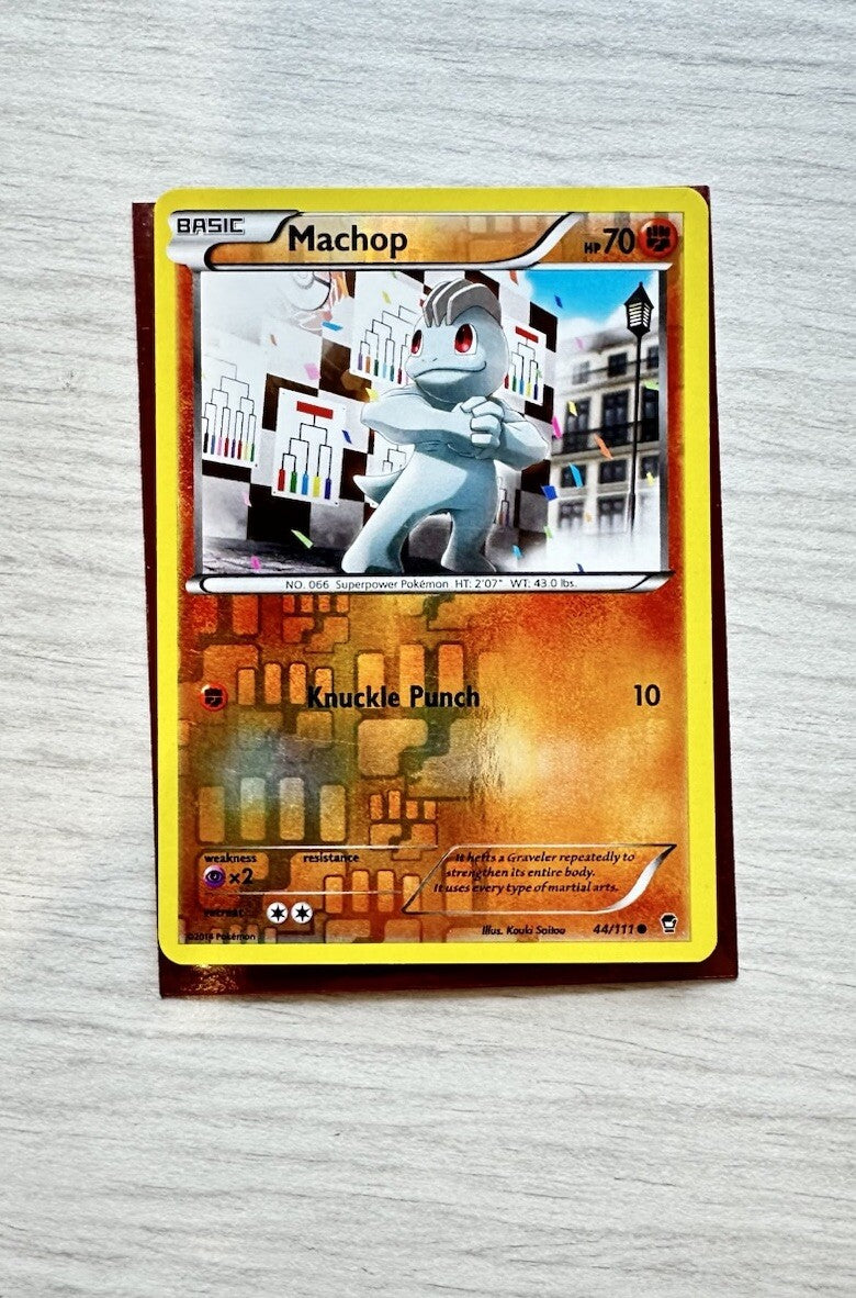 Machop Pokemon Reverse Holo Fighting Card Year 2014 (6385)